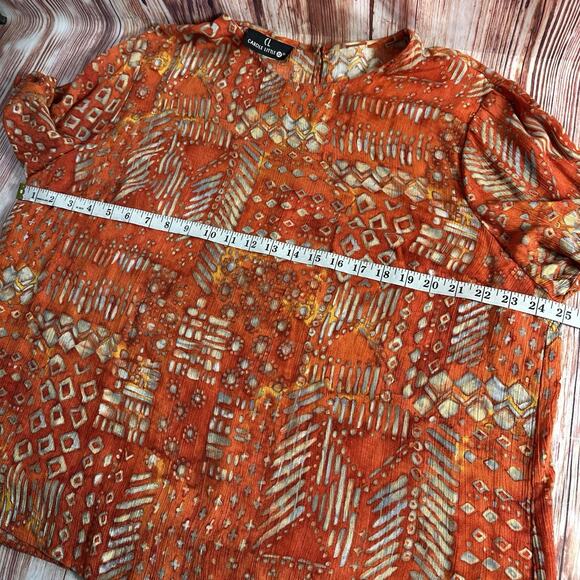 Vintage Carole Little Size 20-22 Orange Top Maxi Skirt Set Boho Peasant Cottage - Picture 3 of 12